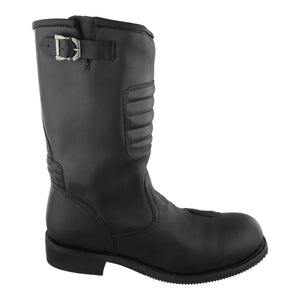 Detalle de la hebilla metálica lateral botas Caborca piel negra