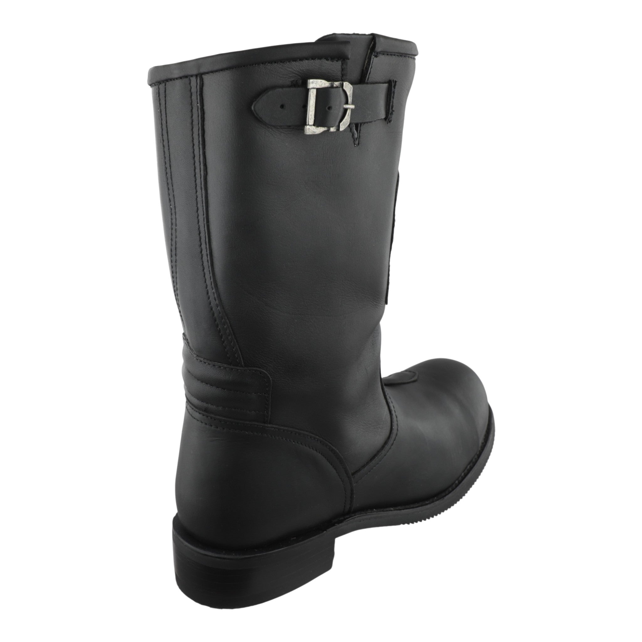 Vista trasera botas motociclista Caborca de piel negra