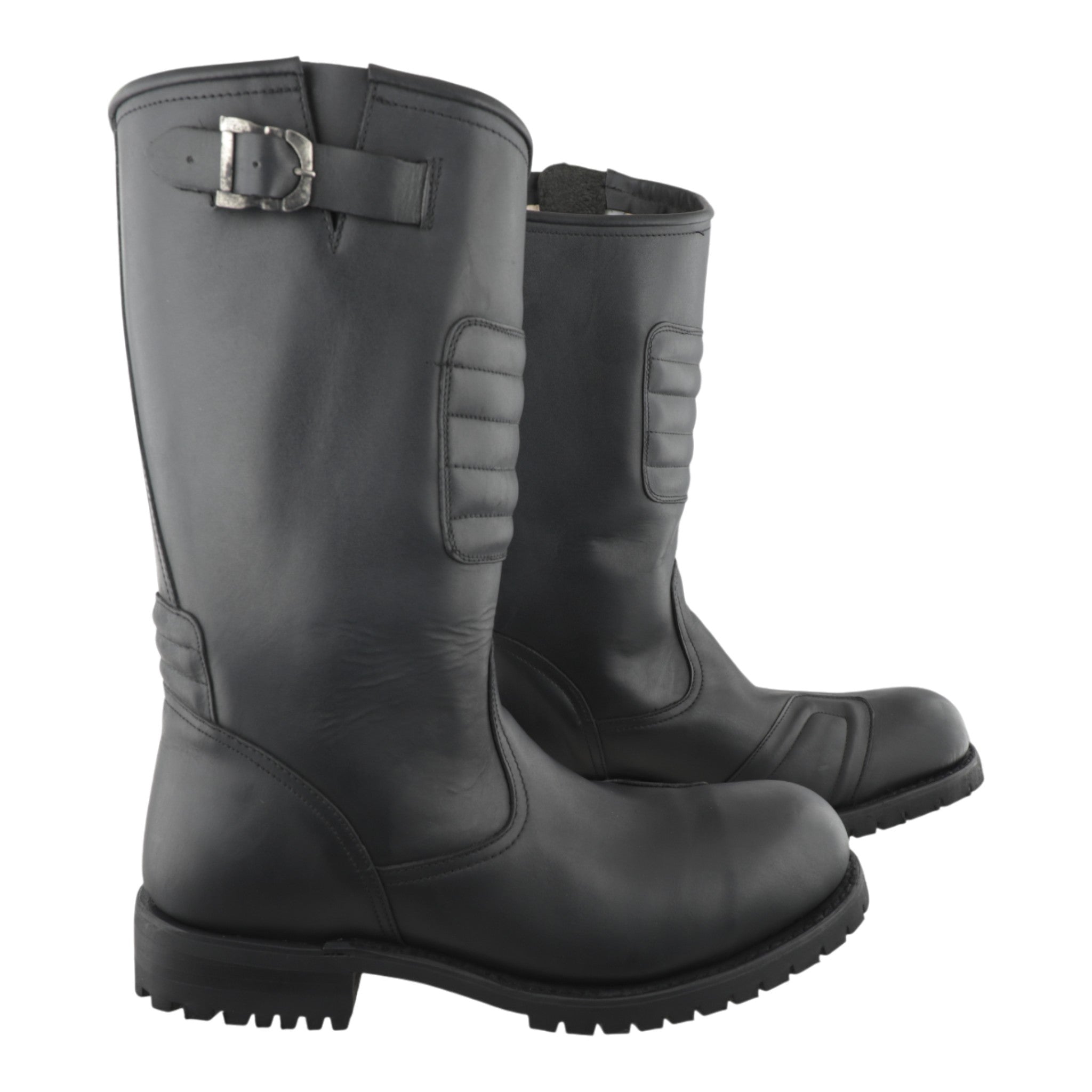 Vista lateral botas biker Caborca piel genuina estilo motociclista