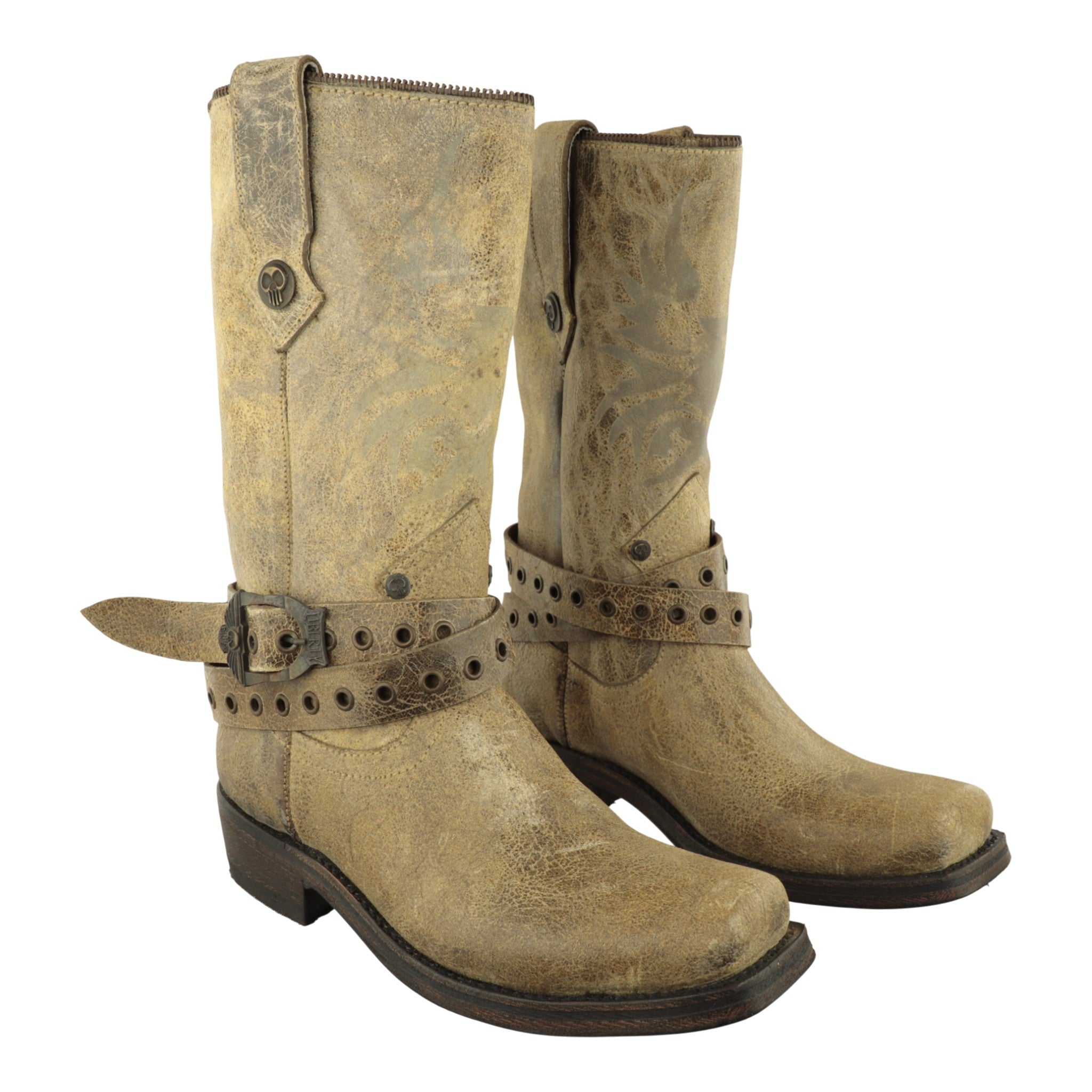 Botas Liberty Biker 306 detalle correa y hebilla metálica estilo motociclista