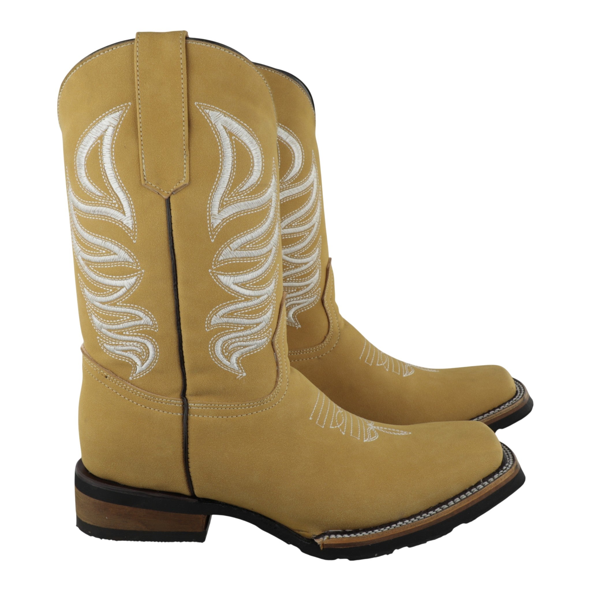 Detalle del bordado ala en tubo botas roper nobuck