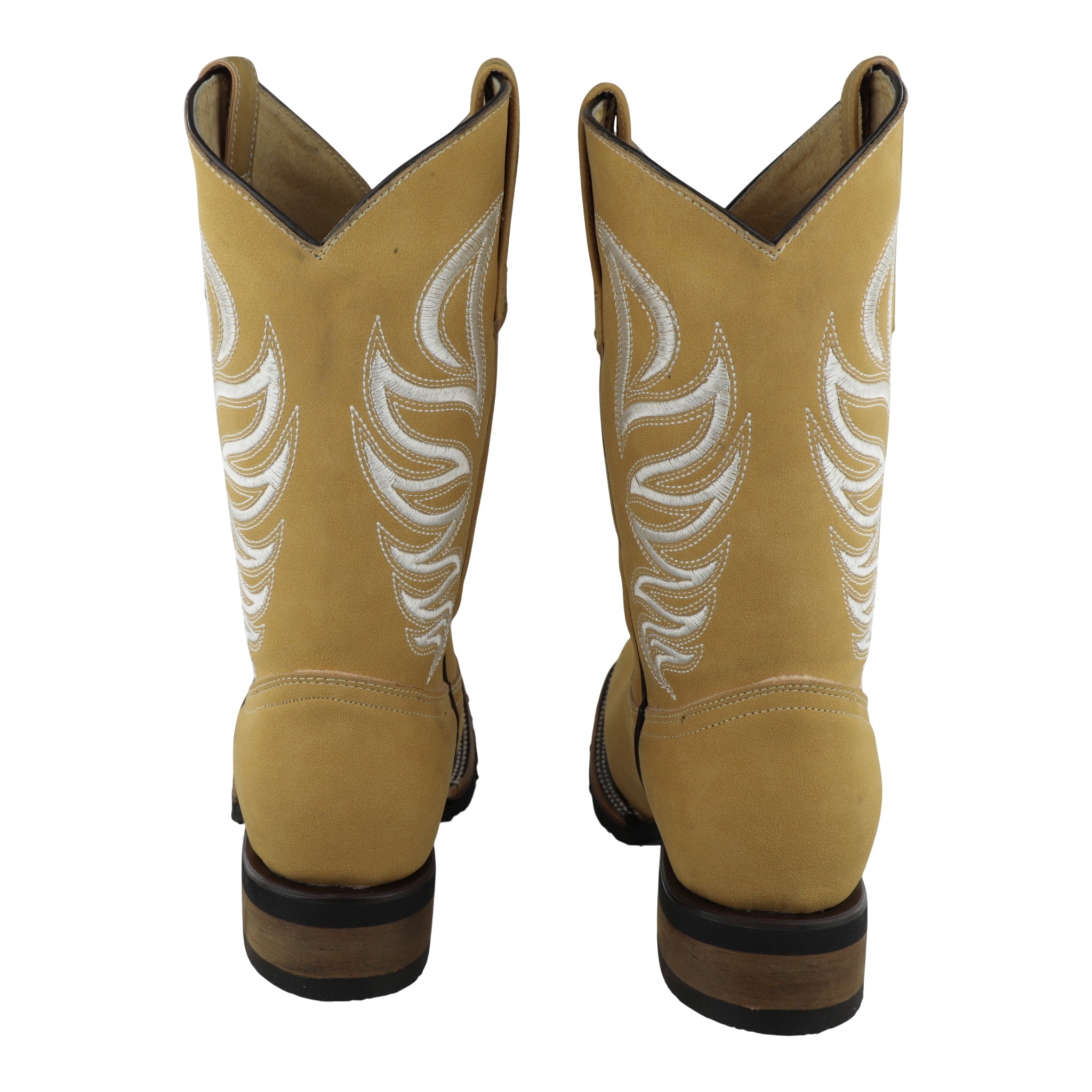 Vista trasera botas chata nobuck con suela de hule