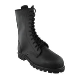 Botas tácticas 500 piel carnaza negro con casco y cierre lateral