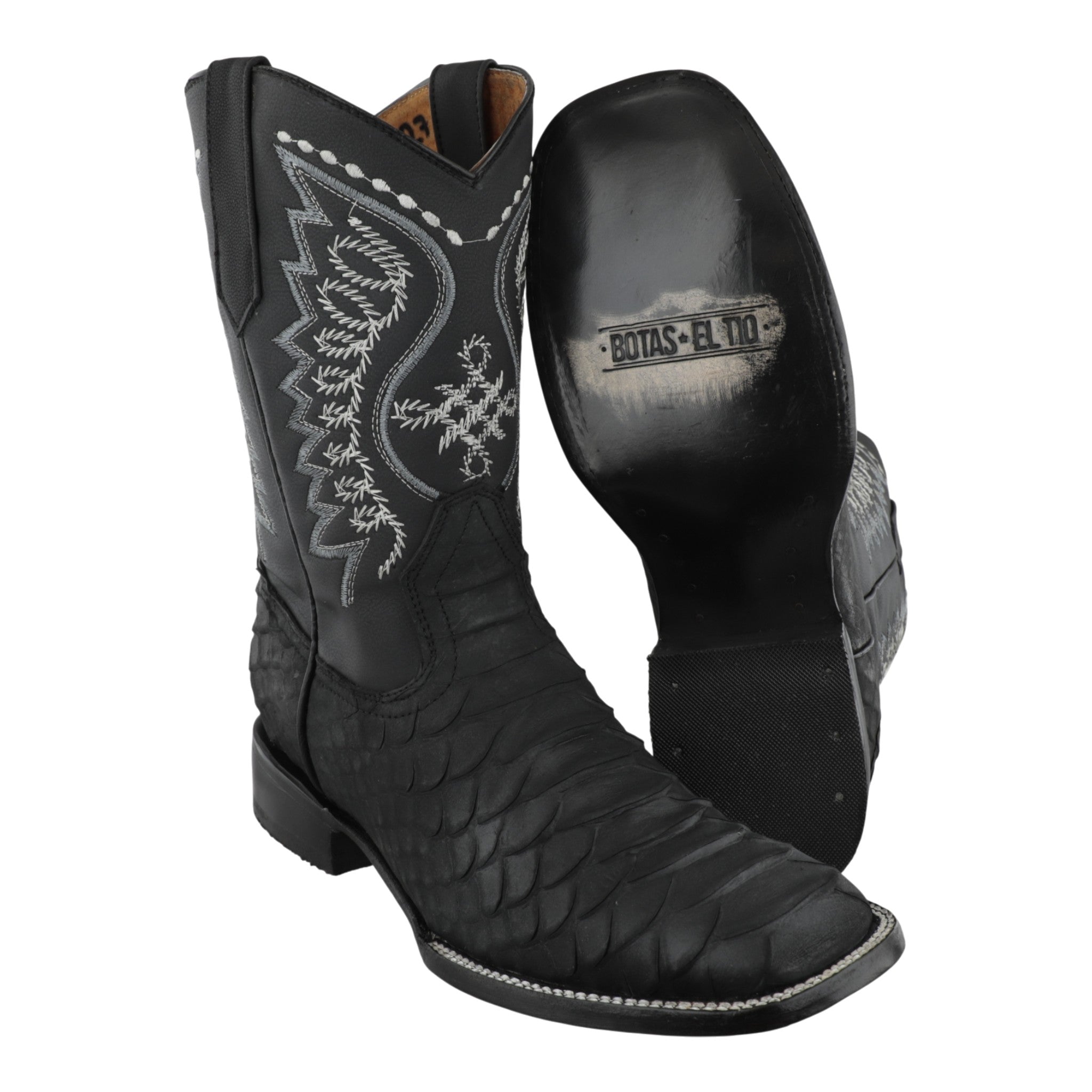 Botas vaqueras imitación pitón con suela vaqueta Bulldog vista frontal