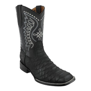 Botas western artesanales imitación pitón con costuras reforzadas