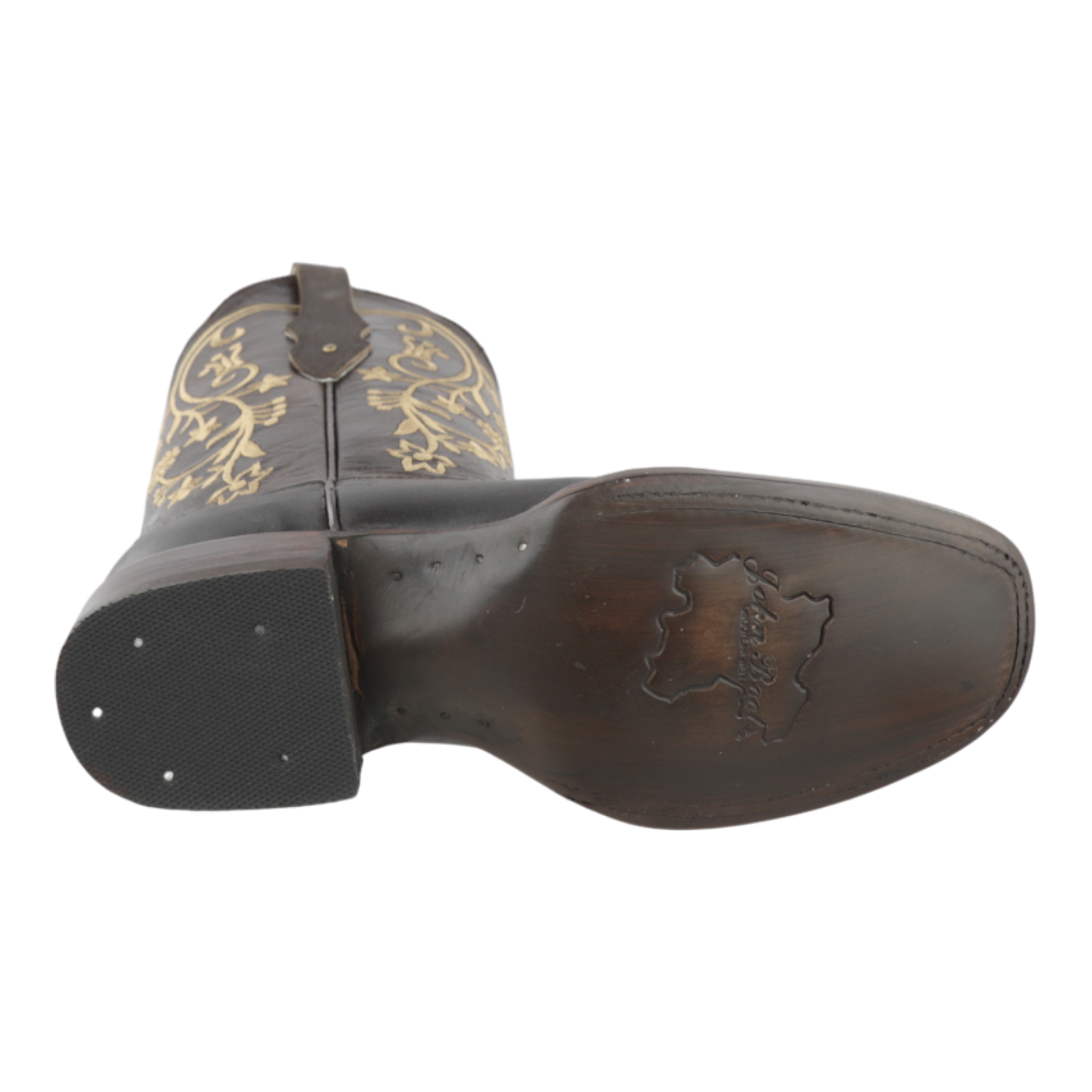 Suela vaqueta con doble costura Goodyear Welt en botas vaqueras mujer