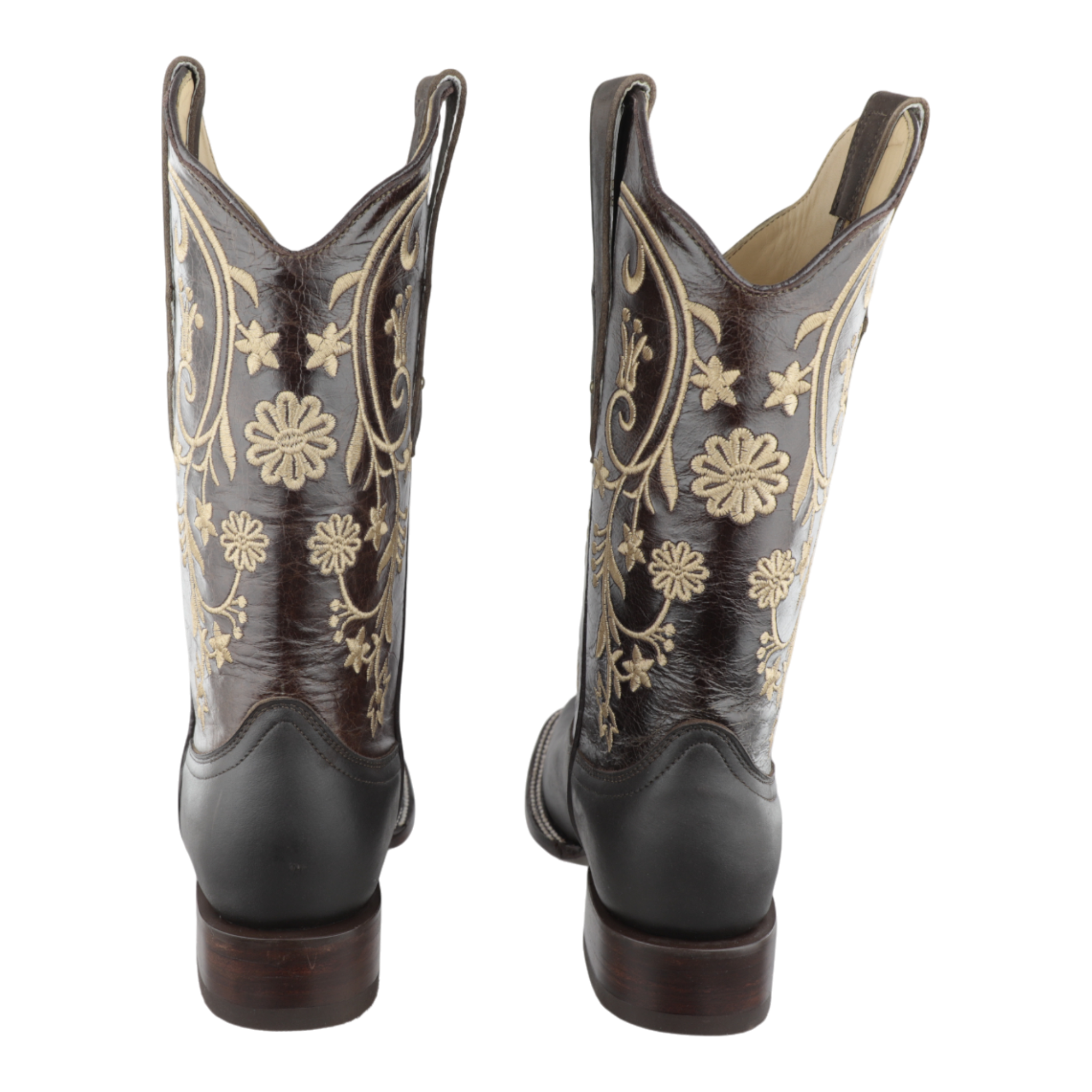 Botas artesanales de piel graso para mujer con suela vaqueta resistente