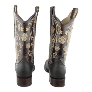 Botas artesanales de piel graso para mujer con suela vaqueta resistente