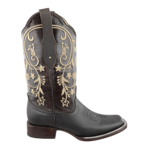 Botas western dama con bordado elegante y suela cosida Goodyear