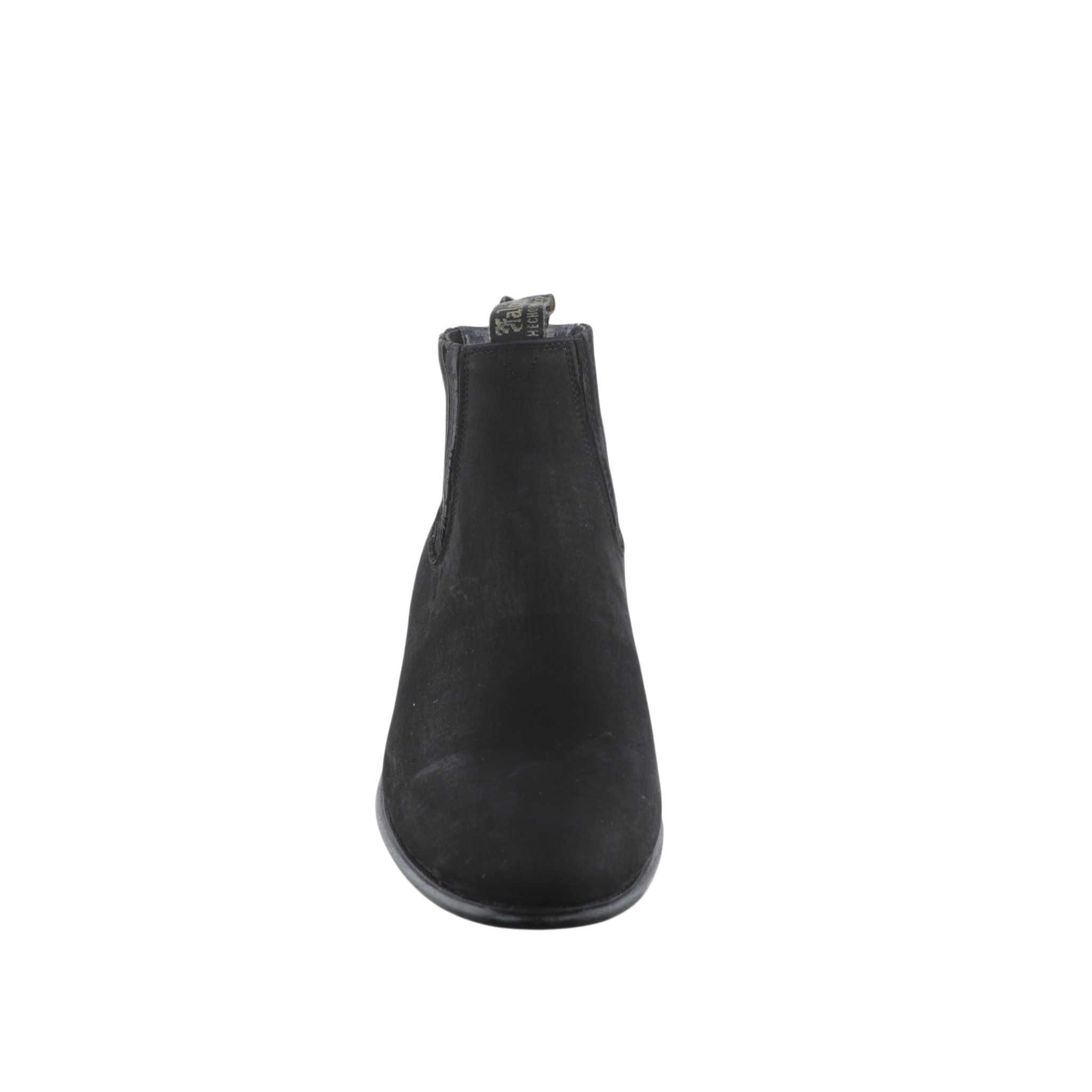 Detalle de piel nobuck negro premium en botín charro para hombre