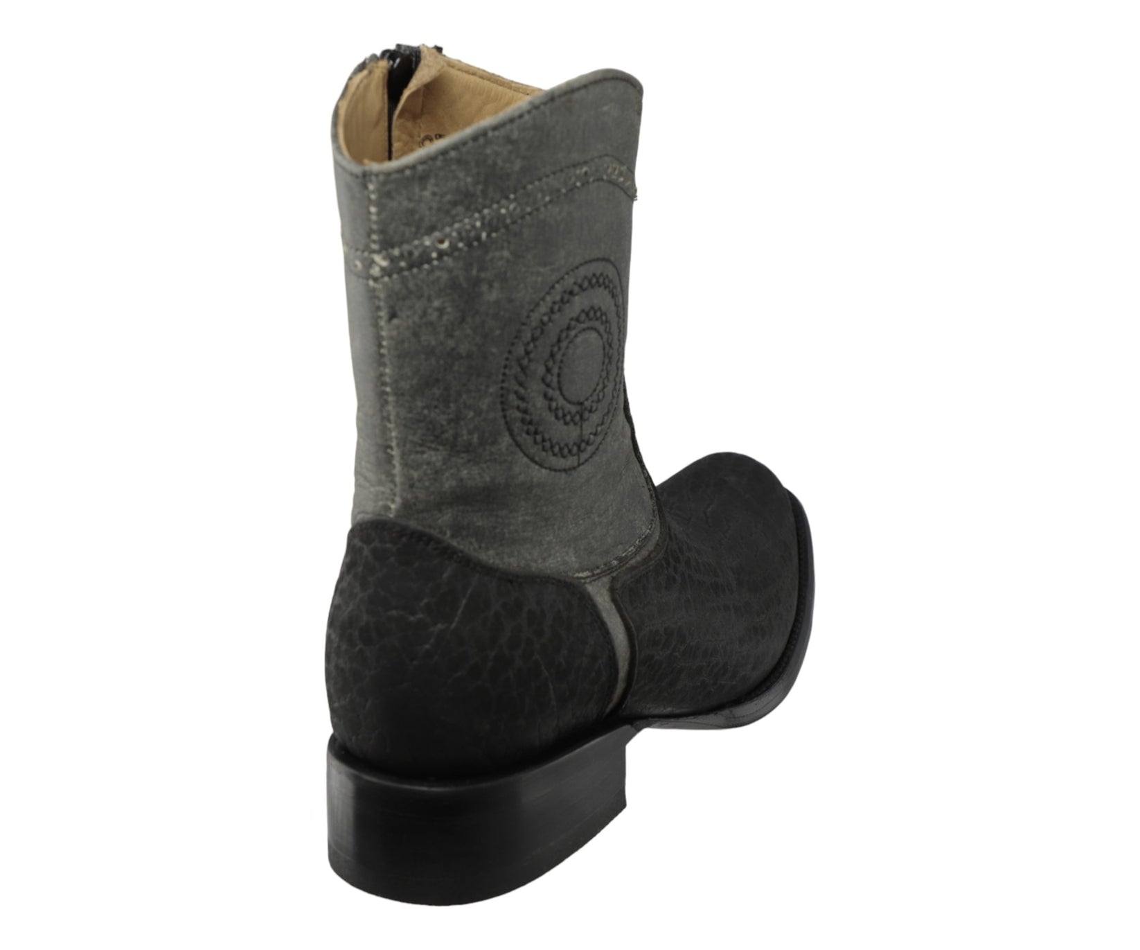 Botas de Piel Cuello de Toro Punta Dubai Cuadrada Para Hombre Color Negro - Hooch Boots main image 1