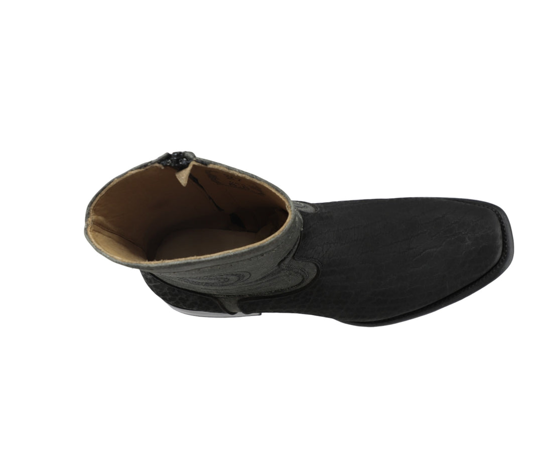 Botas de Piel Cuello de Toro Punta Dubai Cuadrada Para Hombre Color Negro - Hooch Boots