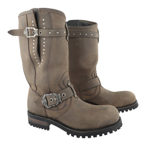 Vista lateral botas Liberty Chopper con estoperoles decorativos