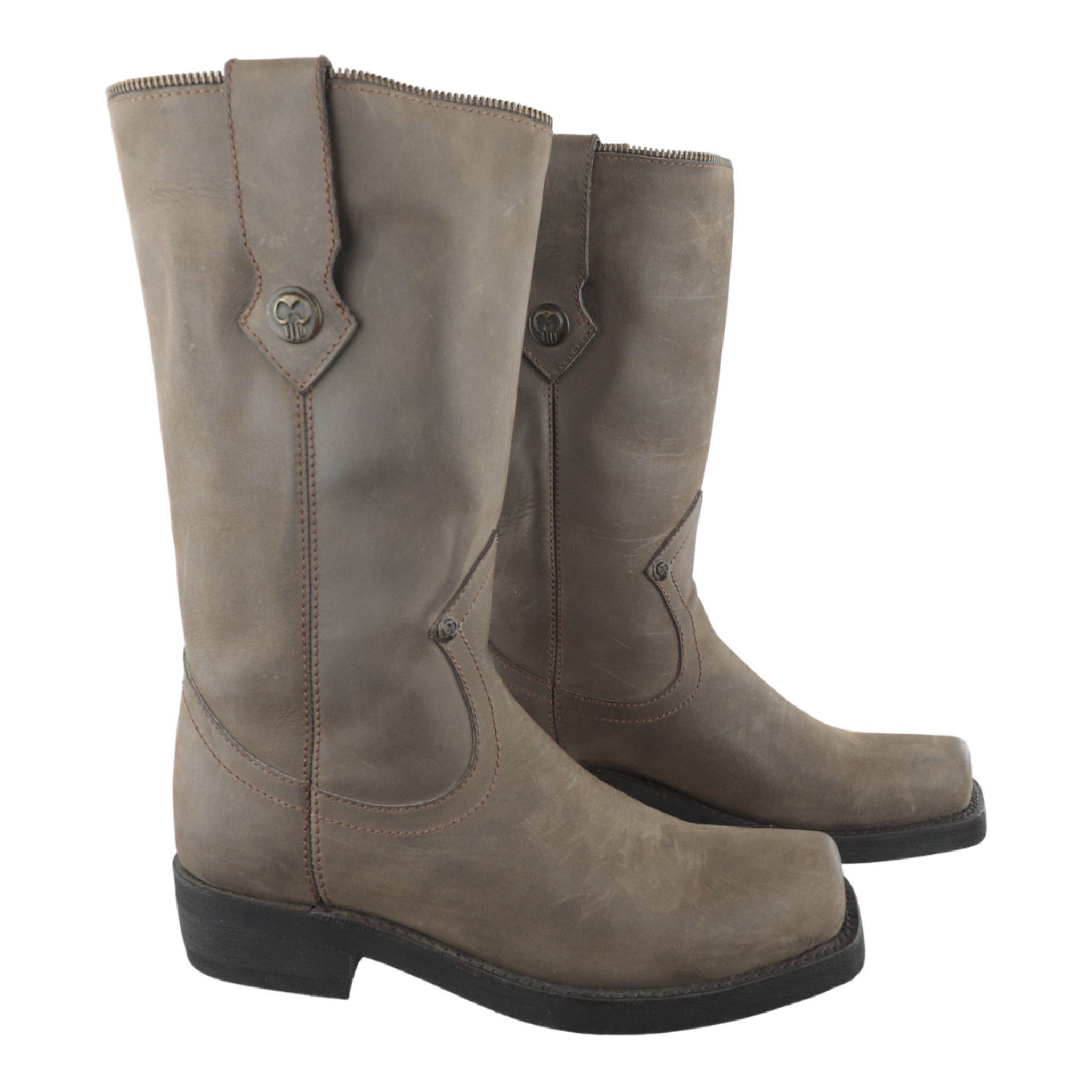 Vista lateral botas Liberty 306 piel genuina estilo chopper