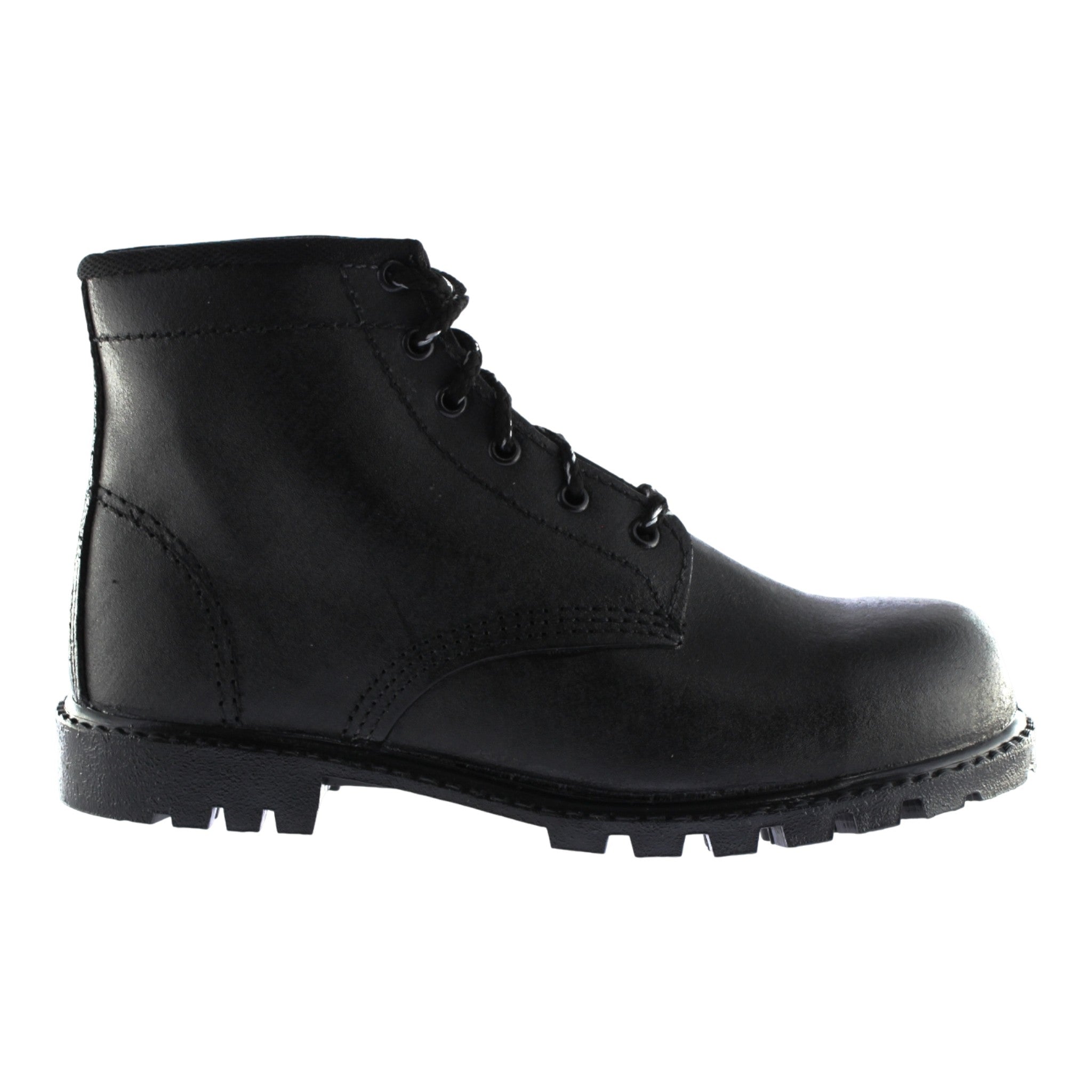 Vista lateral botas de seguridad negras 160 suela PVC