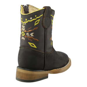 botas vaqueras bebé bordado colorido vista trasera