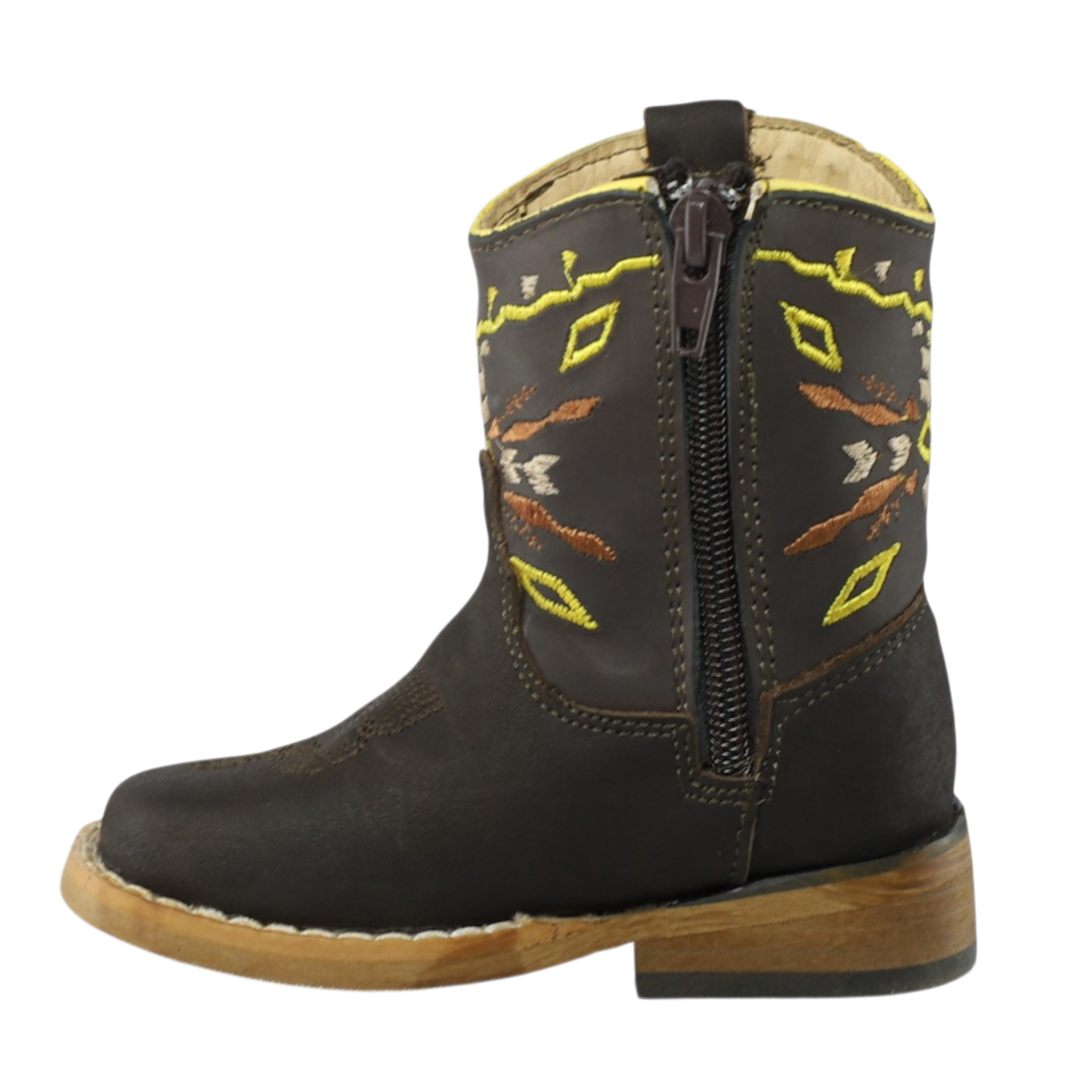 botas para bebé café con cierre lateral detalle ajuste