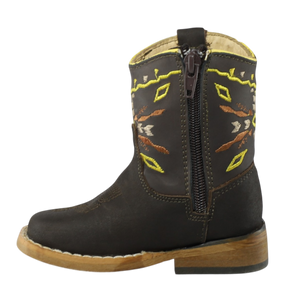 botas para bebé café con cierre lateral detalle ajuste