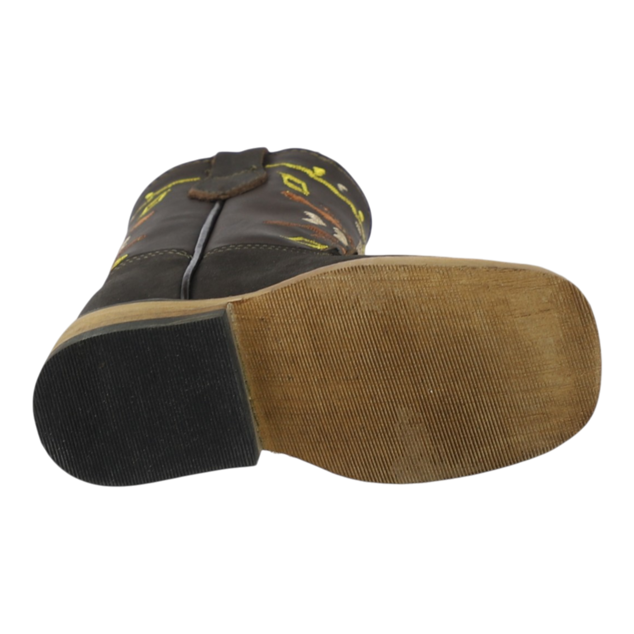 botas infantiles vaqueras café bordado colorido estilo mexicano