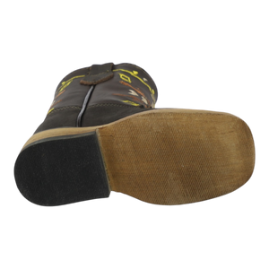 botas infantiles vaqueras café bordado colorido estilo mexicano