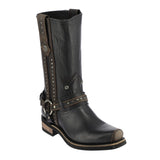 Botas motociclista Liberty 306 detalle de tiras con estoperoles