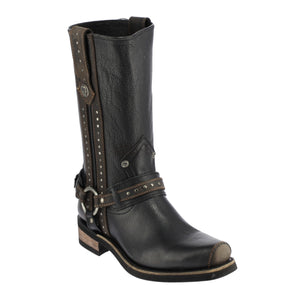 Botas motociclista Liberty 306 detalle de tiras con estoperoles