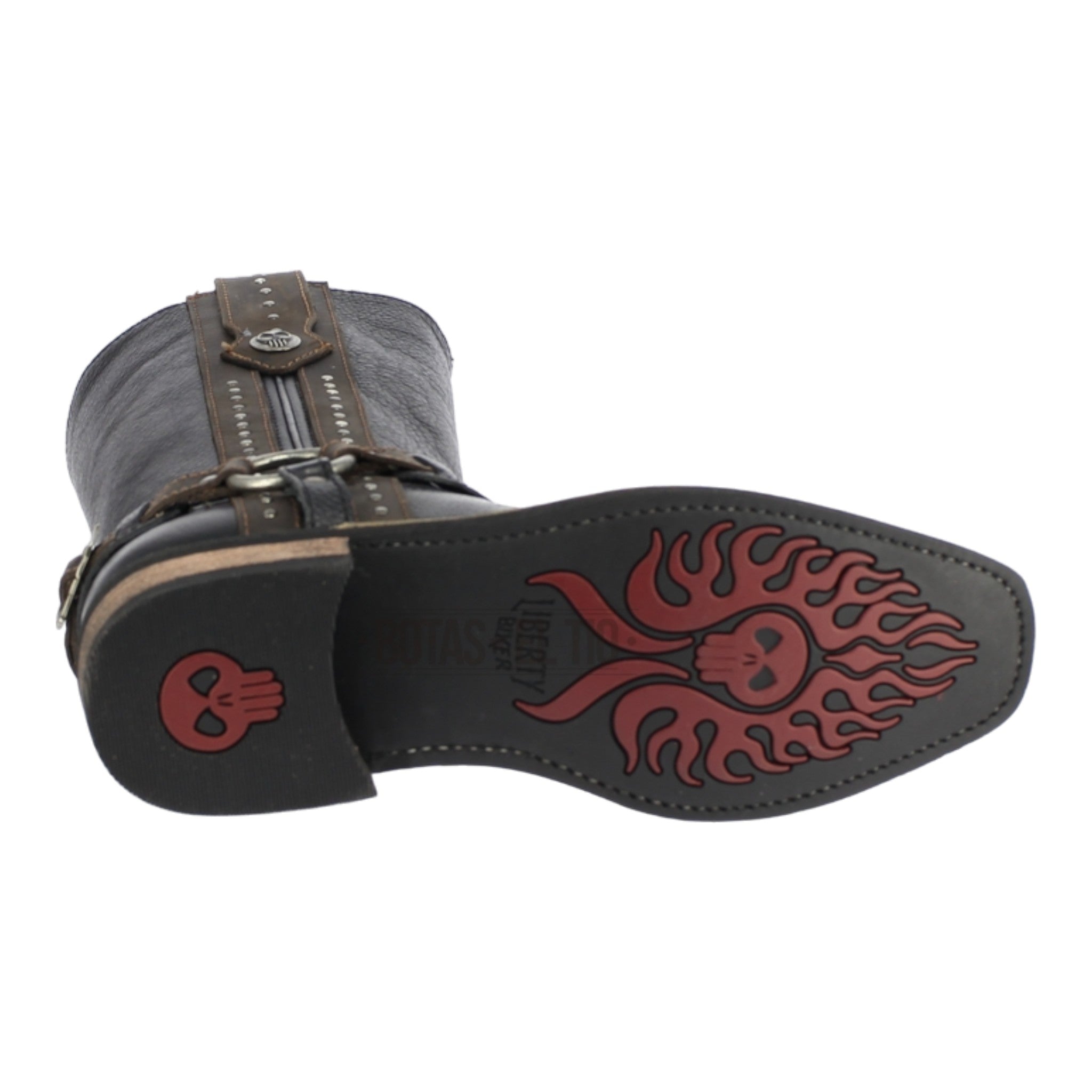 Suela de hule diseño calavera botas Liberty 306 vista inferior