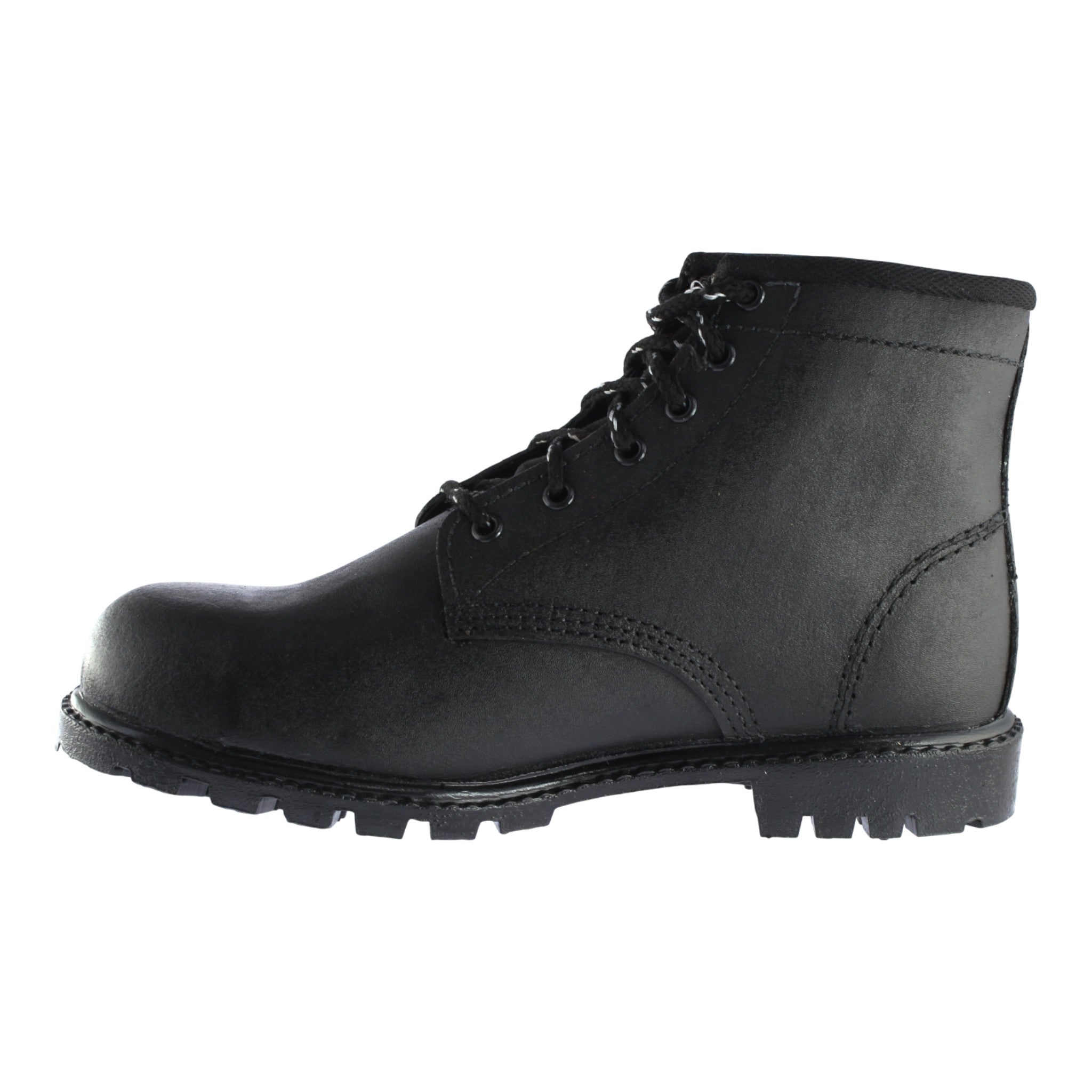 Botas industriales negras de piel carnaza económica