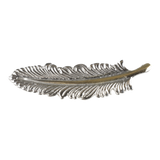 Pluma metálica plateada para sombrero vaquero detalle decorativo western