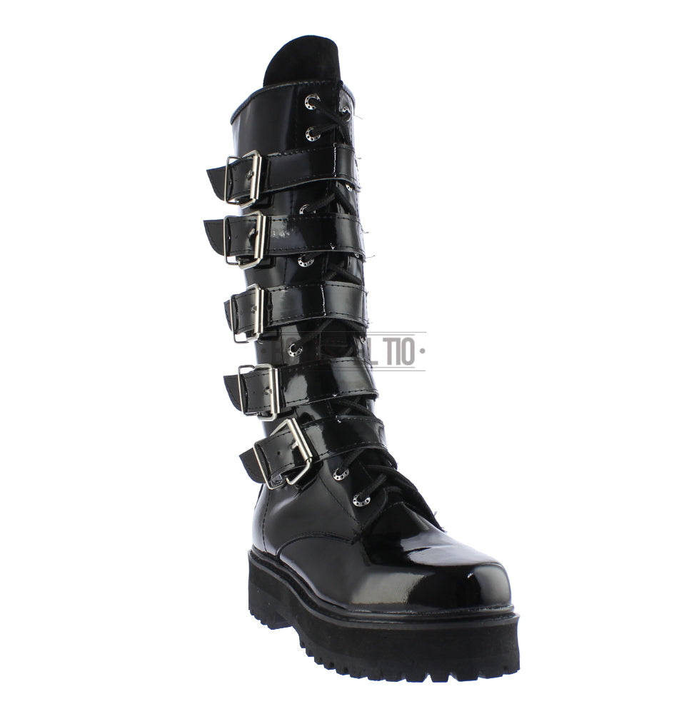 Botas dark 7041 Piel Charol con latigos unisex