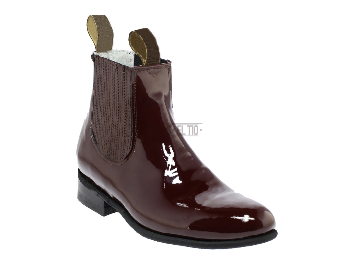 Botin Charol Charro Piel Charol Mariachi Falcon Vino